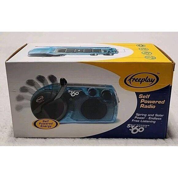 NEW Freeplay Self Powered & Solar AM/FM Radio Wind Crank Up Transparent Clear - Picture 1 of 3
